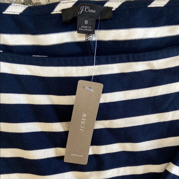 J. Crew Blue and White Sheath Dress Square Neck - Picture 2 of 9